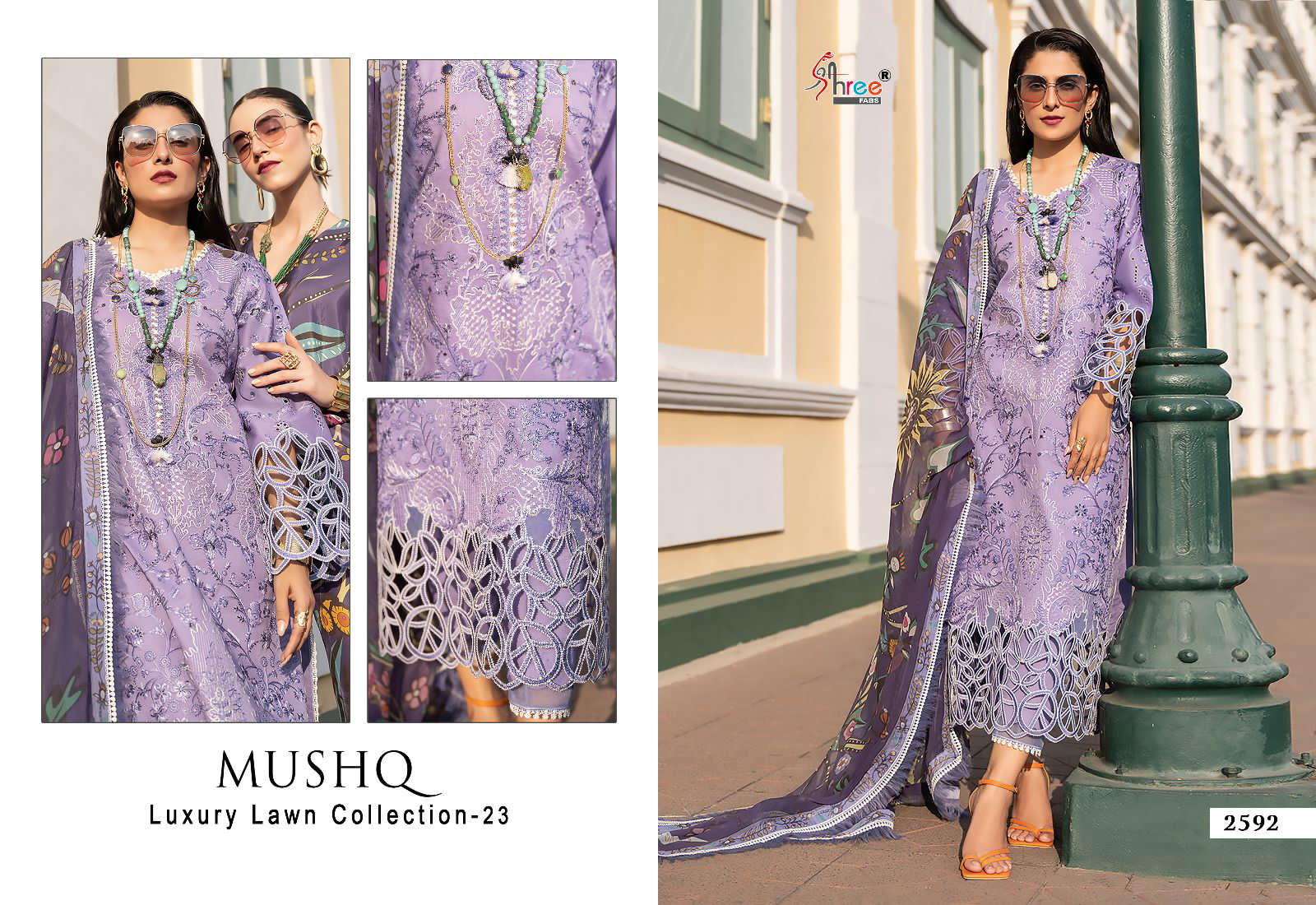 Mushq Luxury Lawn Collection 23 By Shree Pakistani Suits Catalog